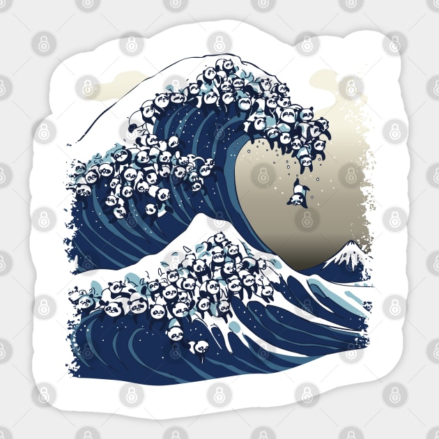 The Great Wave of Panda Sticker by huebucket